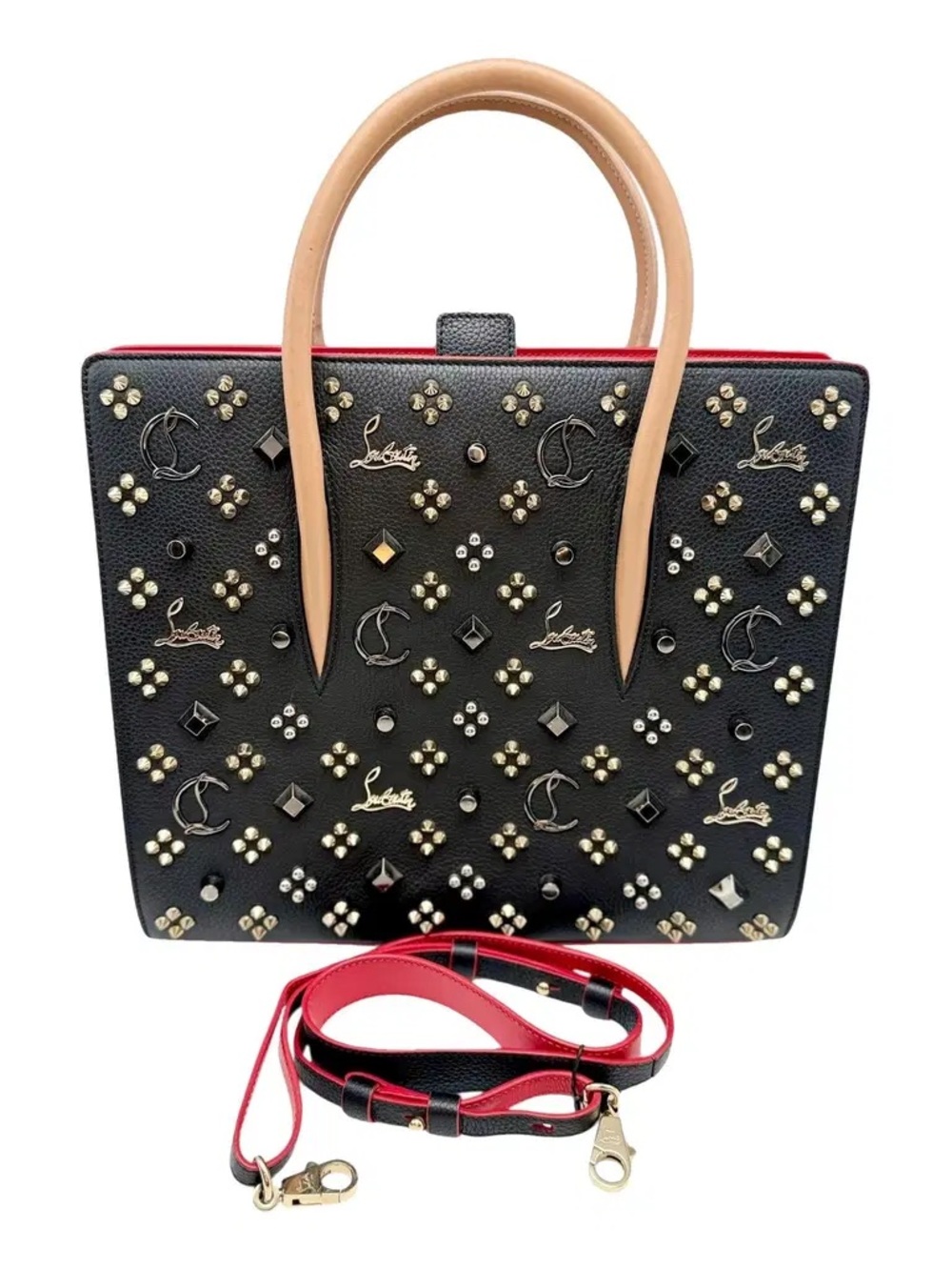 Christian Louboutin Paloma Medium Black Multi-Metal Tote — NWOT